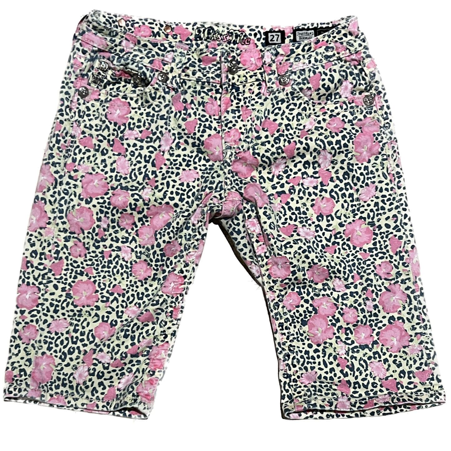 Miss Me Floral Leopard Bermudas