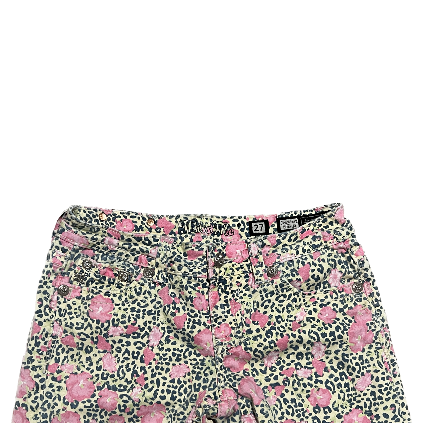 Miss Me Floral Leopard Bermudas