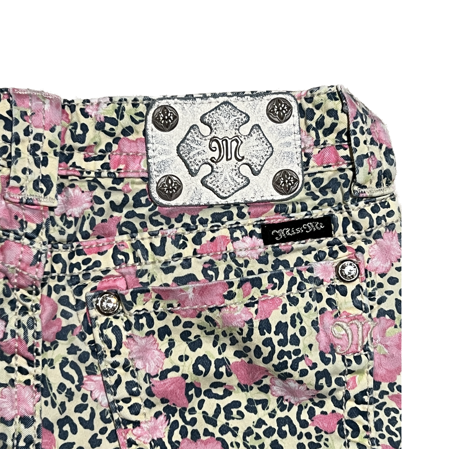 Miss Me Floral Leopard Bermudas